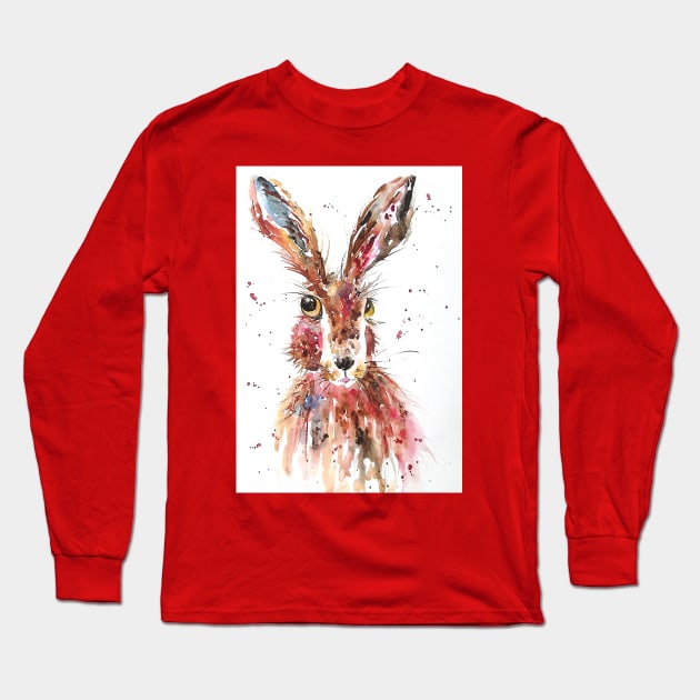 Hare Posing Long Sleeve T-Shirt by Casimirasquirkyart